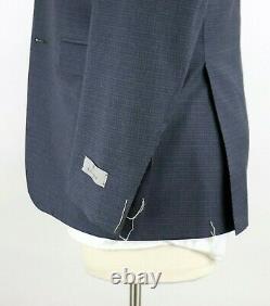 $2195 Canali 1934 Wool Suit 38 R (48 EU) Blue Grey Check Two Button Slim Fit