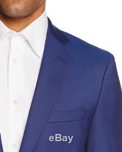 $2195 HUGO BOSS Mens Slim Fit Wool Suit Blue 2 PIECE BUTTON JACKET PANTS 42S