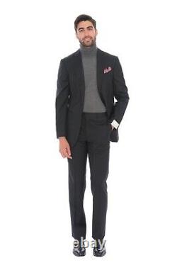 2280$ PAL ZILERI Black Striped Wool Super 100'S Suit 36 US / 46 EU 8R Slim Fit