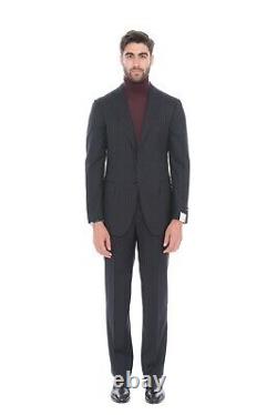 2280$ PAL ZILERI Blue Striped Wool Super 100'S Suit 38 US / 48 EU 8R Slim Fit