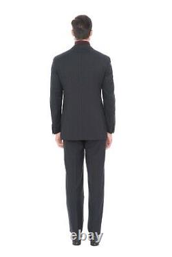2280$ PAL ZILERI Blue Striped Wool Super 100'S Suit 38 US / 48 EU 8R Slim Fit