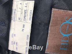 $2495 EIDOS Men BLUE SUIT JACKET SLIM-FIT COAT TROUSERS PANTS BLAZER US 38 EU 48