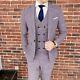 3 Piece Tweed Suit Lavender XS Slim Fit