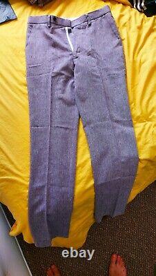 3 Piece Tweed Suit Lavender XS Slim Fit