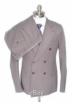 $3495 NWT ISAIA Double Breasted All-Season Cotton Slim-Fit Suit 54 44 R Drop 7