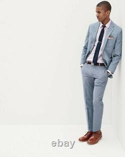 $358 J. CREW LUDLOW Slim Fit Suit Mens Microstripe Italian Cotton Suit Jacket 38s