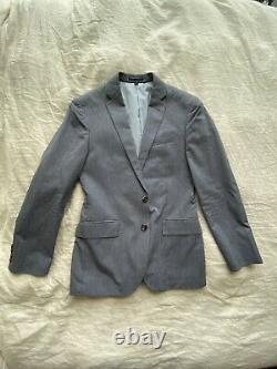 $358 J. CREW LUDLOW Slim Fit Suit Mens Microstripe Italian Cotton Suit Jacket 38s
