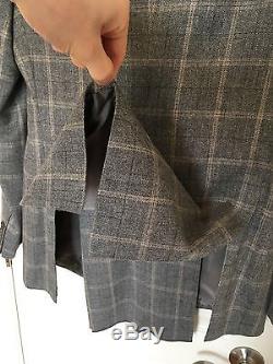 36 R 46 R ARMANI COLLEZIONI Slim-Fit Gray Check Two Button Wool Suit