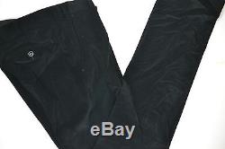 (36R) 33W NEW ZEGNA Men's Black Cotton Corduroy SLIM FIT Flat Front 2pc Suit