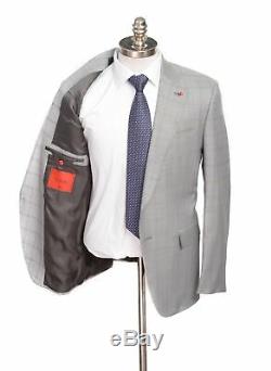 $3849 NWT ISAIA Gray Plaid Delain Select Super 140's Slim Suit 54 44 R fits 42