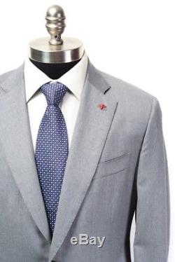 $3995 NWT ISAIA Solid Gray Super 120's Handmade Slim Fit 2Btn Suit 56 8R 46 R