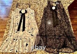 $4155 New CHANEL 2005 2pc Alphabet Print Dress SET Suit 36 38 40 4 6 8 Top M 05p