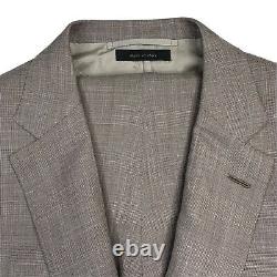 42 R Brioni Light Brown Slim Fit Wool / Linen Hand Made Suit Made Italy