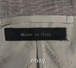 42 R Brioni Light Brown Slim Fit Wool / Linen Hand Made Suit Made Italy