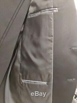 $425 Perry Ellis Mens Tuxedo Suit Black Slim Fit Size 38R 2PC Unfinished NEW
