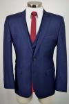 (42S) NEW HUGO BOSS Men's Navy Blue SLIM FIT Flat Front 3 Piece Suit with Vest