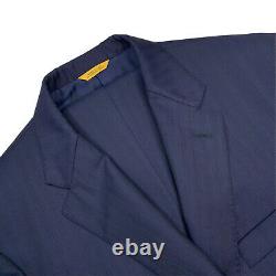 44 L Bespoke Hickey Freeman Yellow Label Loro Piana Tasmanian Slim Fit Navy Suit