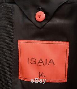 $4K ISAIA Solid Black Washed Linen Silk 2Btn Slim Fit Tuxedo Suit 54 fits 42 R
