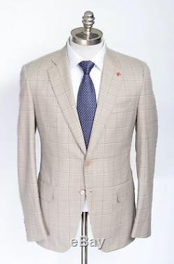 $4K NWT ISAIA Gregorio Plaid Super 140's Slim Fit Suit 56 fits 46 / 44 R Drop 8