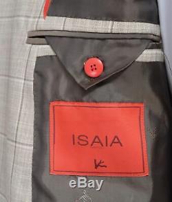 $4K NWT ISAIA Gregorio Plaid Super 140's Slim Fit Suit 56 fits 46 / 44 R Drop 8