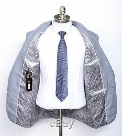 $5050 NWT ZILLI Gray Blue Glen Plaid Wool Silk 2Btn Slim-Fit Suit 52 42 R Drop 8