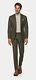 $569 Suitsupply Havana Flannel Slim Fit Solid Suit 40R Dark Green P5554I05