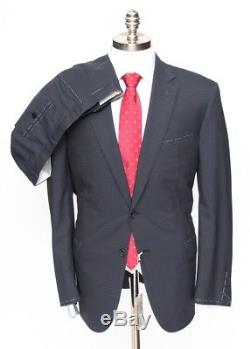 $5995 NWT BRIONI Colosseo Wool Slim Fit Navy Micro Check 2Btn Suit 54 6R 44 R