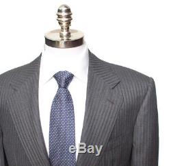 $5995 NWT STEFANO RICCI Super 120's Gray Striped Slim Fit 2Btn Suit 56 6L 46 L