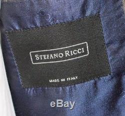 $5995 NWT STEFANO RICCI Super 120's Gray Striped Slim Fit 2Btn Suit 56 6L 46 L