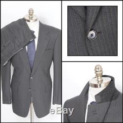 $5995 NWT STEFANO RICCI Super 120's Wool 2Btn Gray Striped Slim Fit Suit 54 L 44