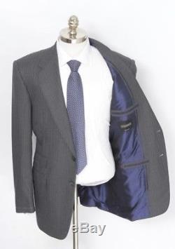 $5995 NWT STEFANO RICCI Super 120's Wool 2Btn Gray Striped Slim Fit Suit 54 L 44