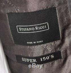 $5995 NWT STEFANO RICCI Super 150's Gray Striped Slim Fit 2Btn Suit 60 6R 50 R