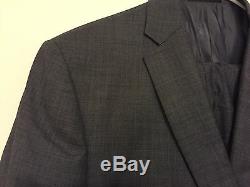 $625 NWT Calvin Klein Mens Size 46 R 40 W Slim Fit 100% Wool Gray 2-Piece Suit