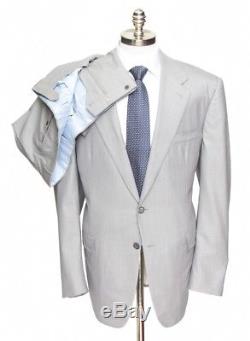 $6295 NWT STEFANO RICCI Super 150's Gray Striped Slim Fit 2Btn Suit 60 6R 50 R