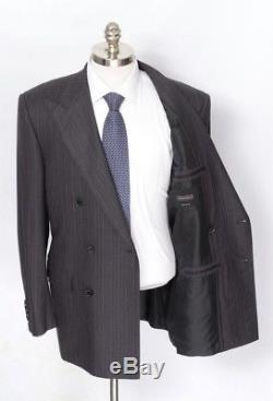 $6495 NWT STEFANO RICCI Double Breasted Peak Gray Striped Slim Fit Suit 54 R 44