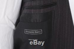 $6495 NWT STEFANO RICCI Double Breasted Peak Gray Striped Slim Fit Suit 54 R 44