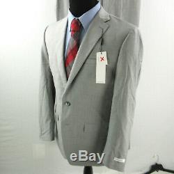 $650 Calvin Klein Slim Fit Sharkskin Grey Suit Mens 44L 44 Pants 37w NEW