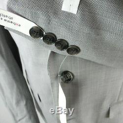 $650 Calvin Klein Slim Fit Sharkskin Grey Suit Mens 44L 44 Pants 37w NEW