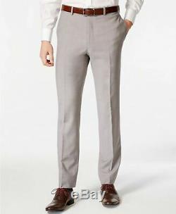$650 Calvin Klein X-Fit Solid Slim Fit 2 PC Suit 42R / 34 x 32 Light Grey