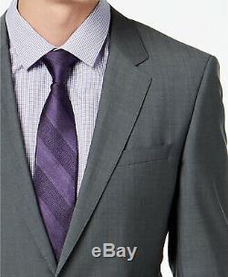$650 Hugo Boss Henry / Griffin 182 100% Wool Gray Slim Fit Two Button Suit 42 R