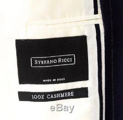 $7495 NWT STEFANO RICCI 100% Cashmere 2Btn Navy Pinstripe Slim Fit Suit 58 L 48