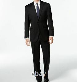 $798 Calvin Klein Men's Black 2 Piece Wool Fit Suit Jacket Blazer Pants 40 R