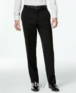 $798 Calvin Klein Men's Black 2 Piece Wool Fit Suit Jacket Blazer Pants 40 R