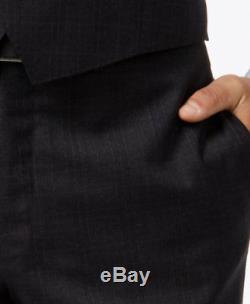 $845 CALVIN KLEIN Extreme Slim Fit Wool Suit Gray 3 PIECE JACKET PANTS VEST 38S