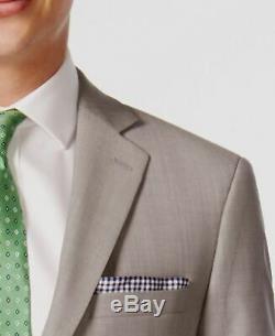 $845 Calvin Klein 42R Men's Gray Slim X Fit 2 Piece Wool Suit Solid Jacket Pants