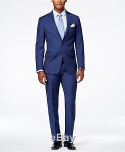 $849 CALVIN KLEIN Men Extreme Slim X Fit Wool Suit Blue 2 PIECE JACKET PANTS 42S