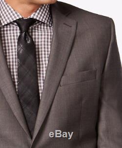 $855 CALVIN KLEIN Mens Slim Fit Wool Suit Gray Pindot 2 PIECE JACKET PANTS 38S