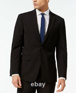 $855 Calvin Klein Men Extreme Slim X Fit Wool Suit Black 2 Piece Jacket Pant 42r