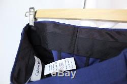 $855 New CALVIN KLEIN Extreme Slim X Fit stretch Wool suit pants Blue 36s w30