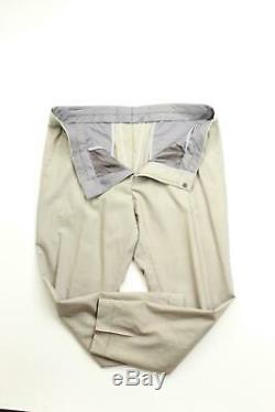 $895 HUGO BOSS Huge/Genius Solid Slim Fit Suit 42S / 36 x 27 Tan Flat Pant